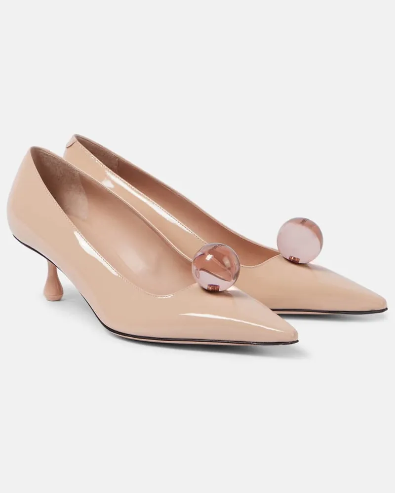 Jimmy Choo Verzierte Pumps Orb 50 aus Lackleder Rosa