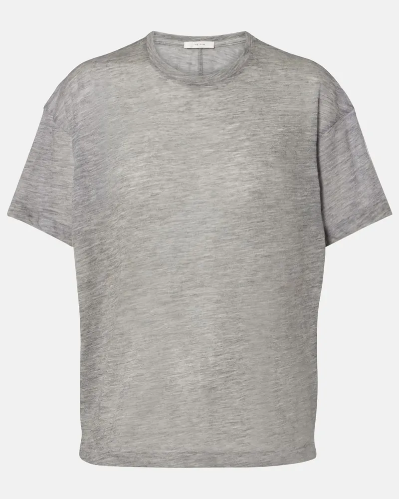 The Row Top Lila aus Kaschmir Grau