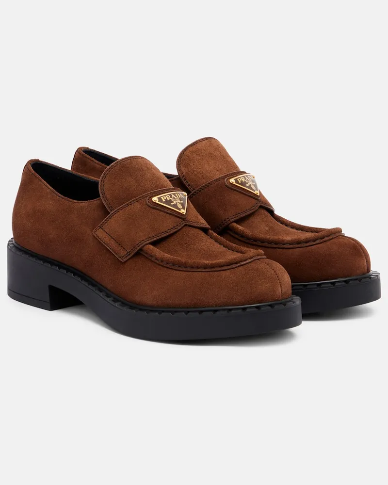 Prada Loafers Chocolate aus Veloursleder Braun