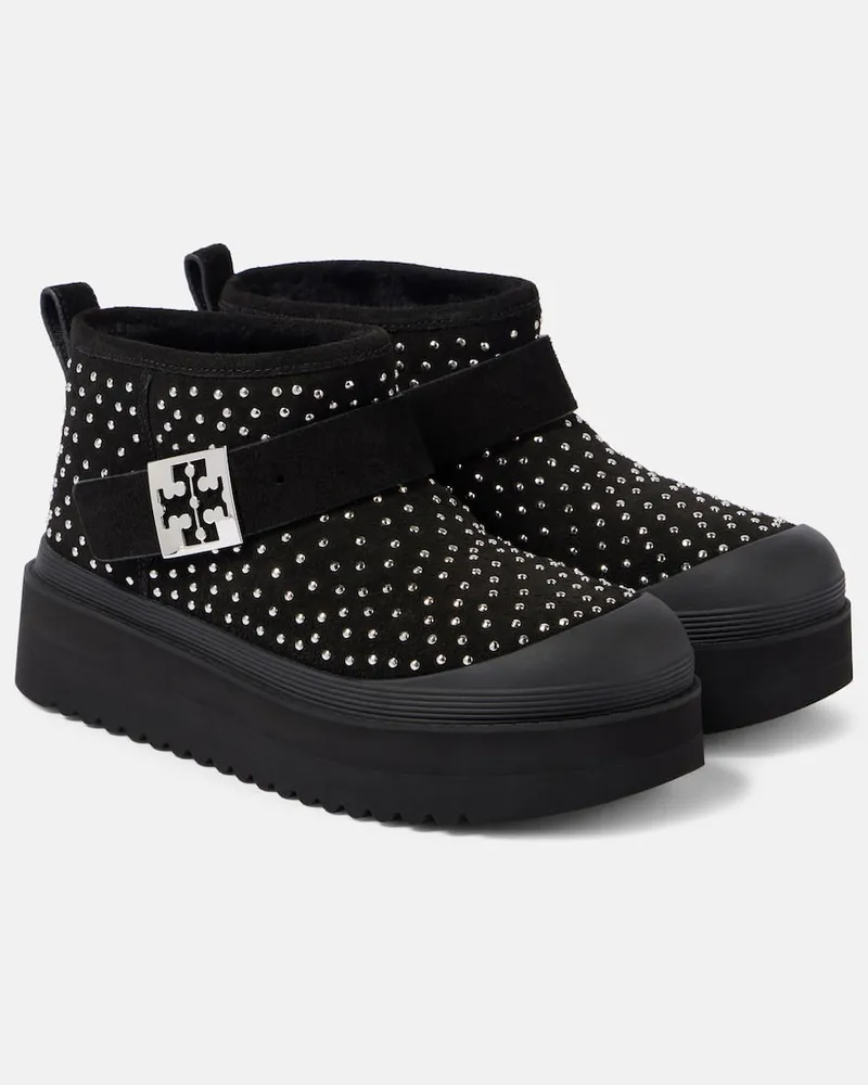 Tory Burch Ankle Boots Mellow aus Veloursleder Beige