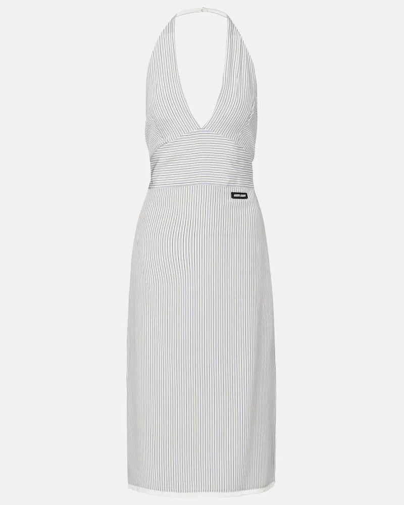 Miu Miu Midikleid aus Crêpe de Chine aus Seide Schwarz