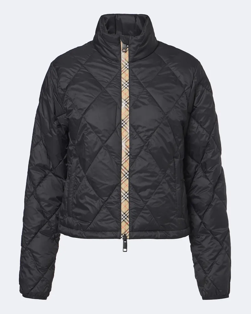 Burberry Wattierte Jacke Burberry Check Schwarz