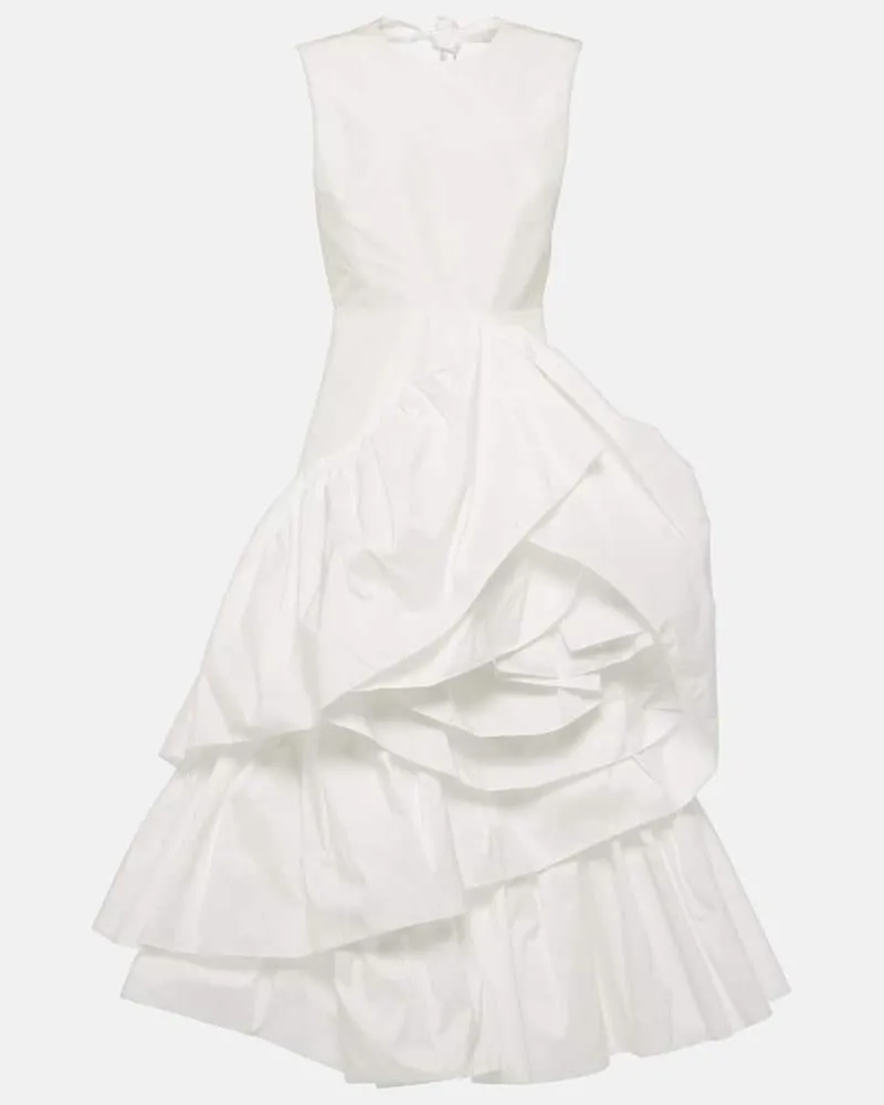 Roksanda Ilincic Bridal Midikleid Radica aus Taft Weiß