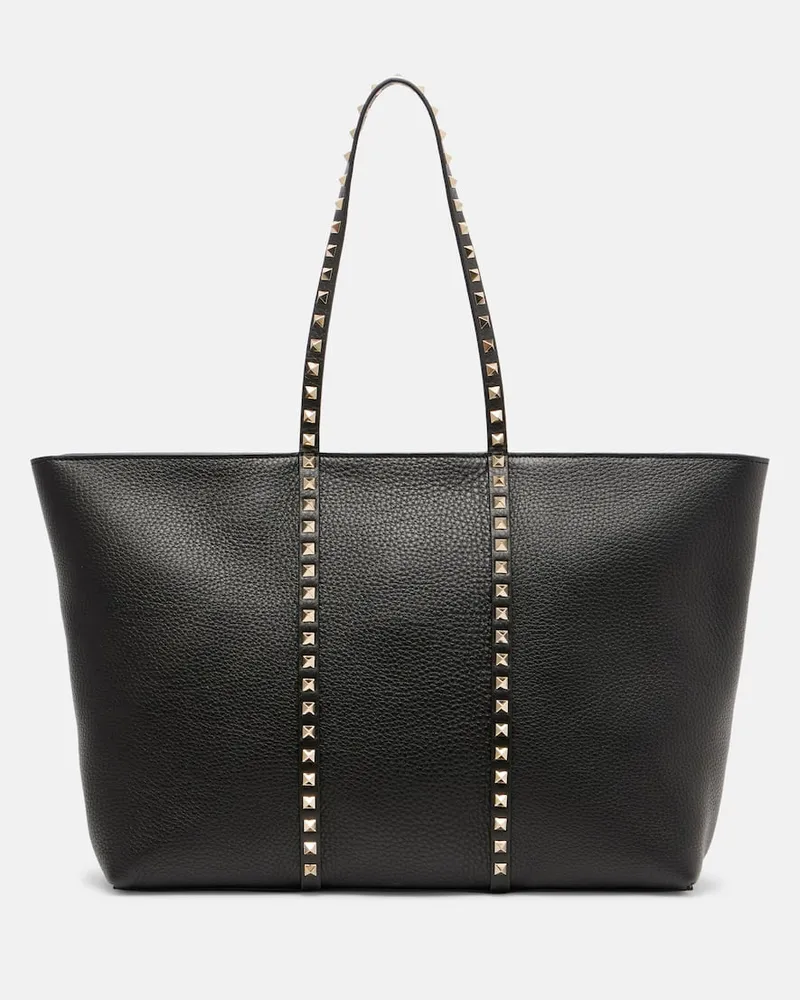 Valentino Garavani Tote Rockstud aus Leder Schwarz