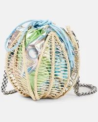 Emilio Pucci Bucket-Bag aus Raffiabast Blau