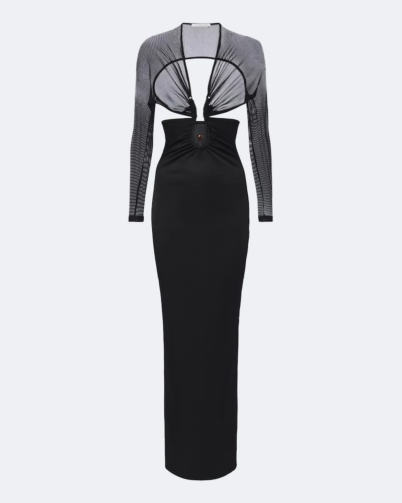 Christopher Esber Verziertes Maxikleid Orbit Schwarz