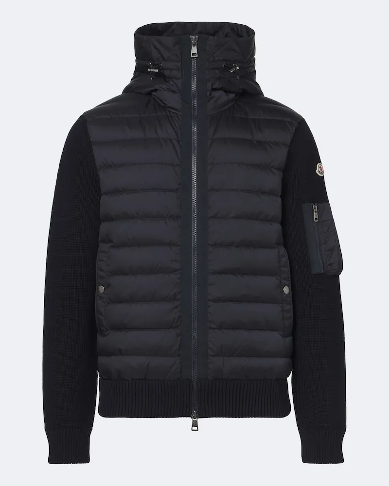 Moncler Jacke Permanent aus einem Wollgemisch Blau