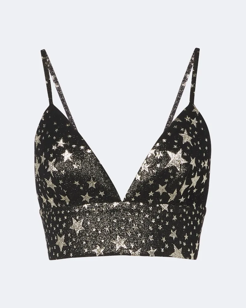 Dolce & Gabbana Cropped-Top aus einem Seidengemisch Schwarz