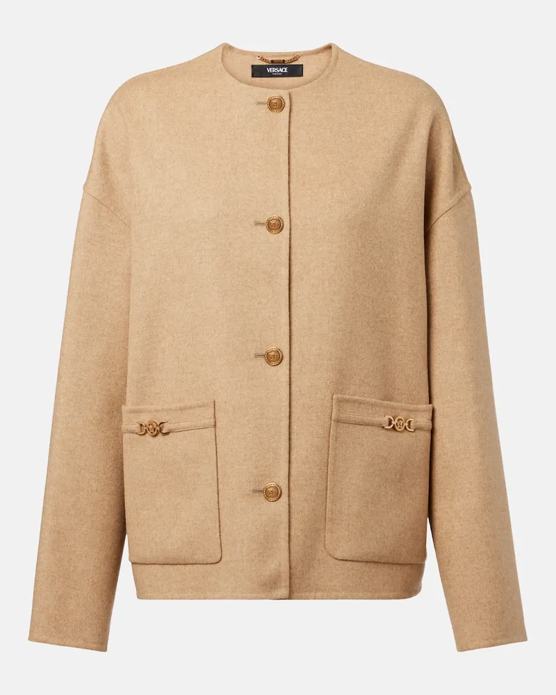 Versace Jacke aus einem Wollgemisch Beige