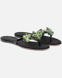 Giambattista Valli Verzierte Sandalen aus Leder Schwarz