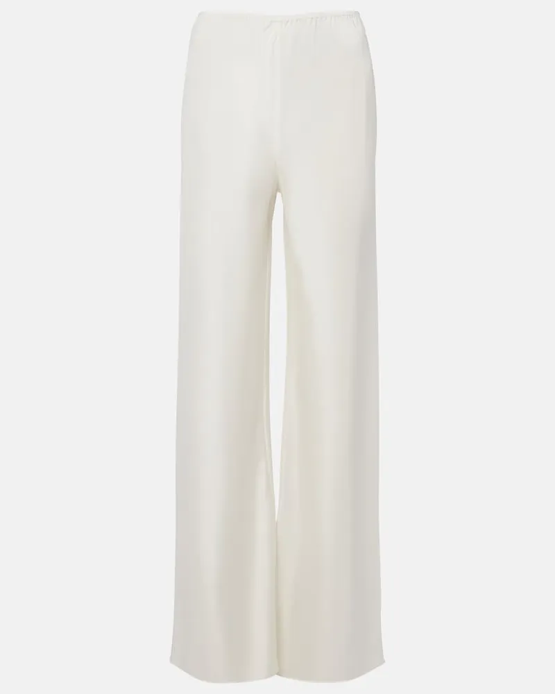 Posse Gerade Hose Cove aus einem Seidengemisch Weiß