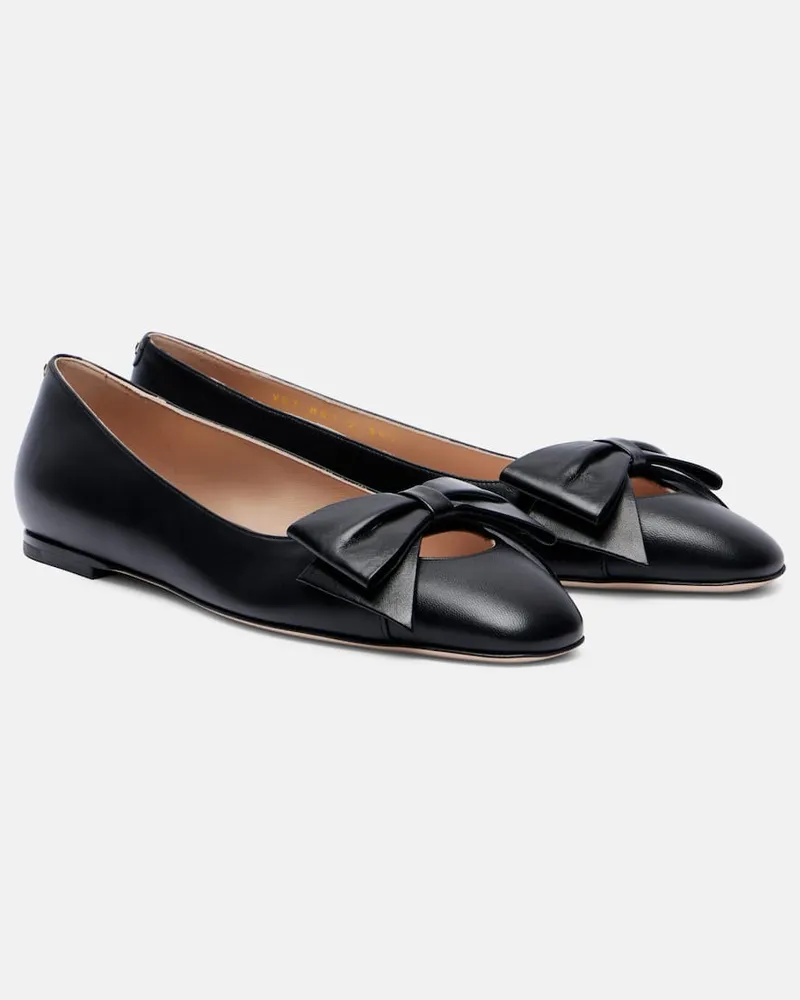 Valentino Garavani Ballerinas Bowow aus Leder Schwarz