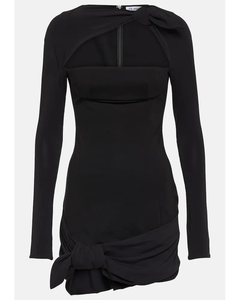 ATTICO Minikleid Donnie aus Jersey Schwarz