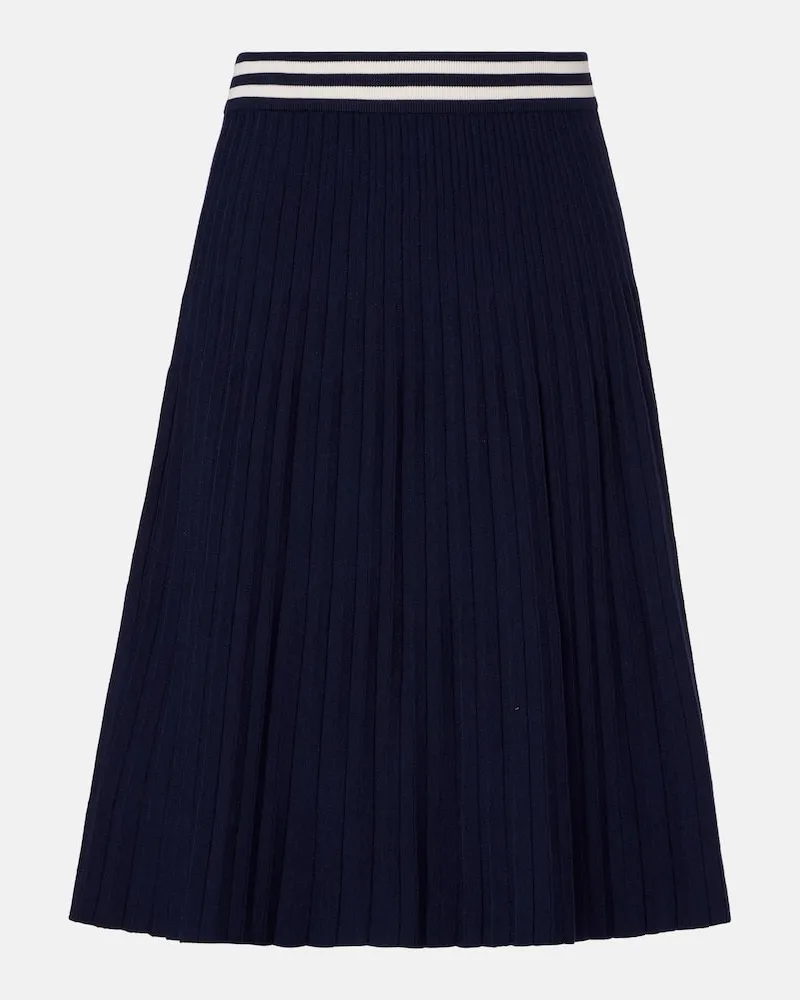 Thom Browne Midirock aus einem Wollgemisch Blau
