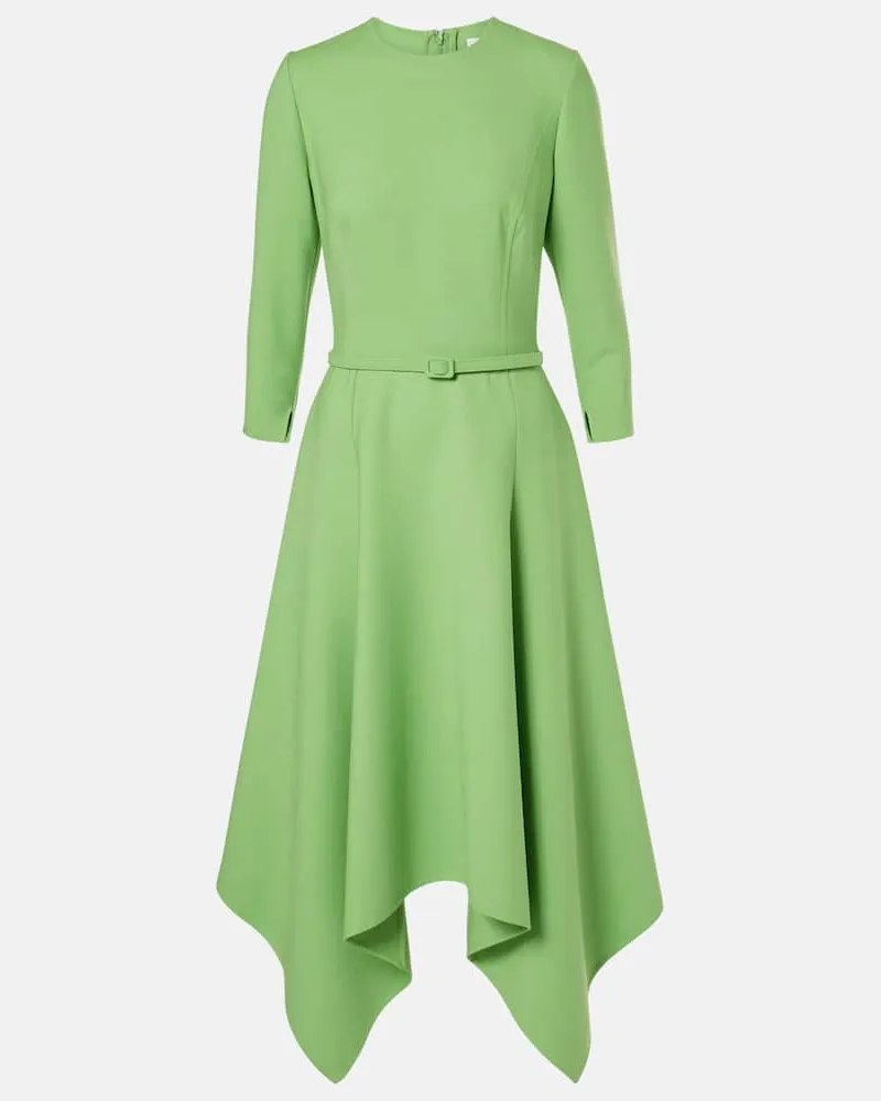 Oscar de la Renta Midikleid aus einem Wollgemisch Grün