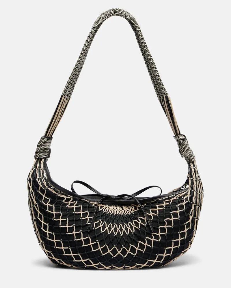 Christophe Lemaire X Filt Schultertasche Crossiant aus Mesh Schwarz