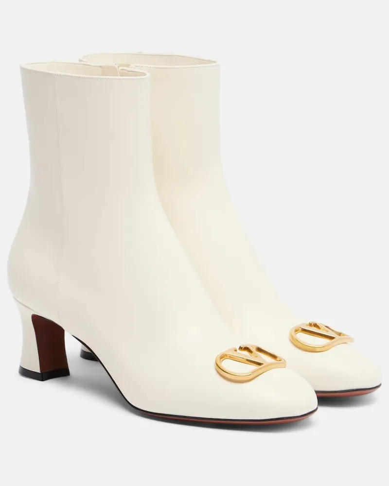 Valentino Garavani Ankle Boots VLogo aus Leder Weiß