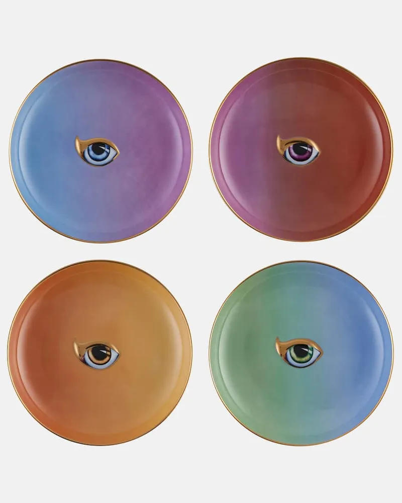 L’OBJET Set Lito aus vier Tellern Multicolor
