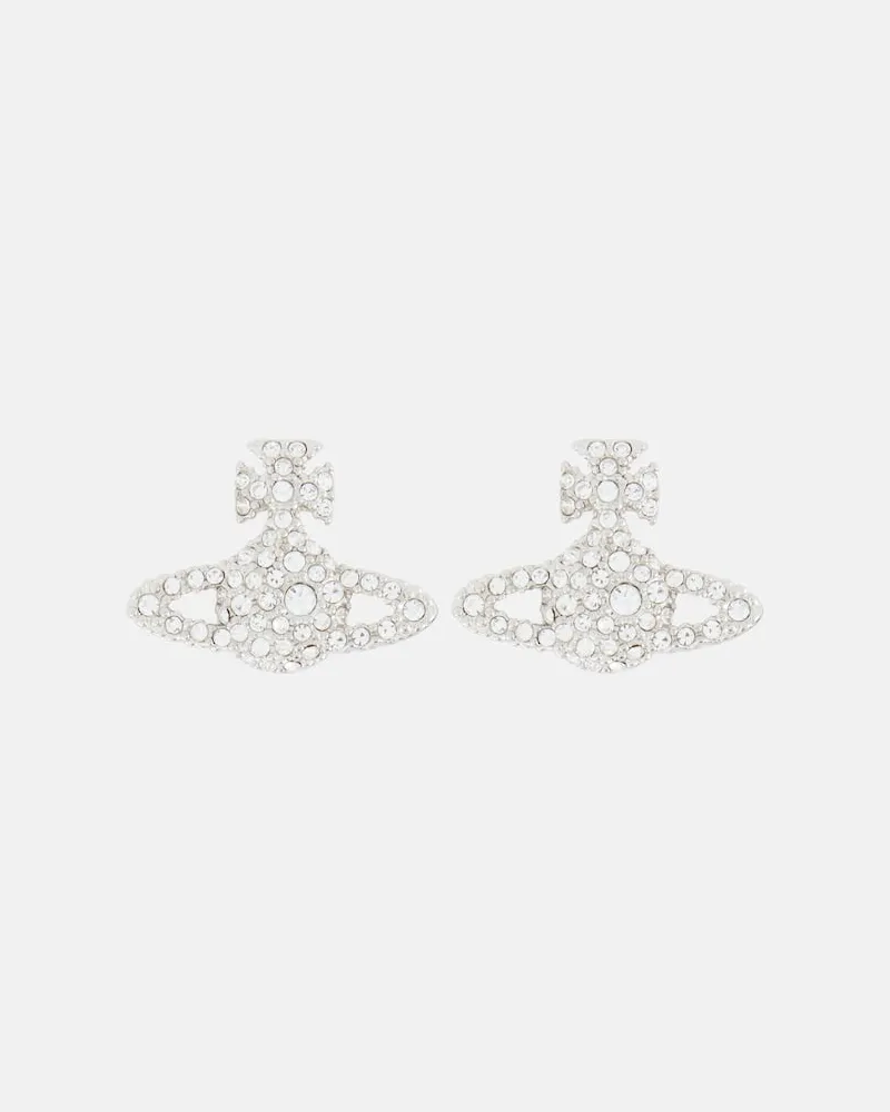 Vivienne Westwood Ohrringe Grace Orb mit Kristallen Silber
