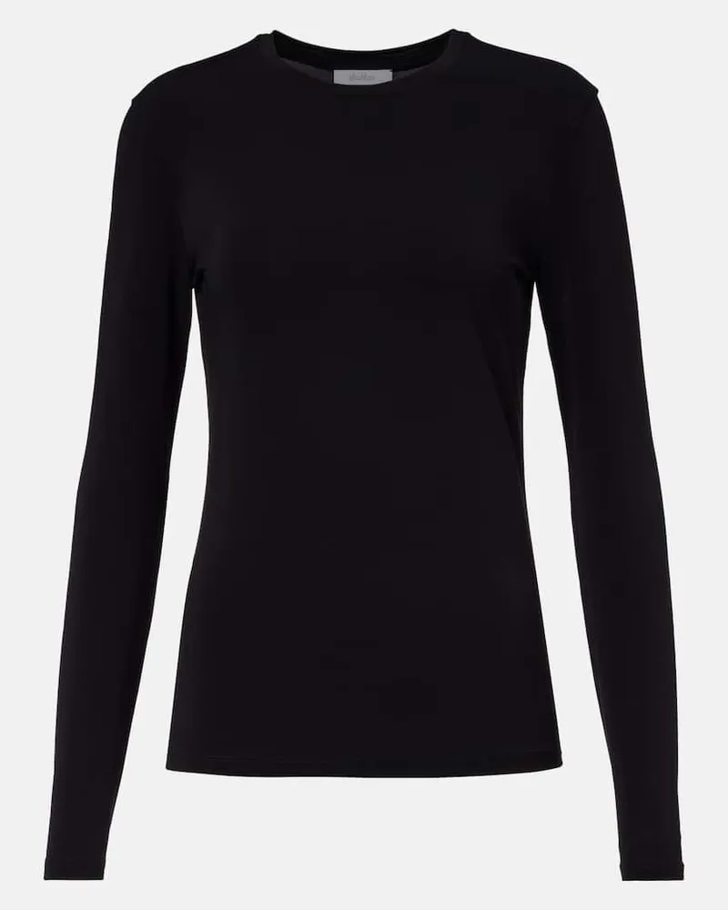 Max Mara Longsleeve Ortensia aus Jersey Schwarz