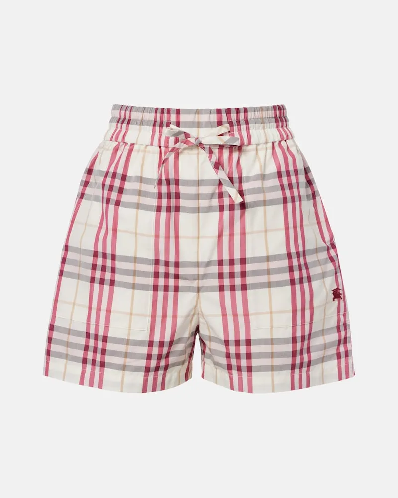 Burberry Shorts EKD Burberry Check aus Baumwolle Weiß