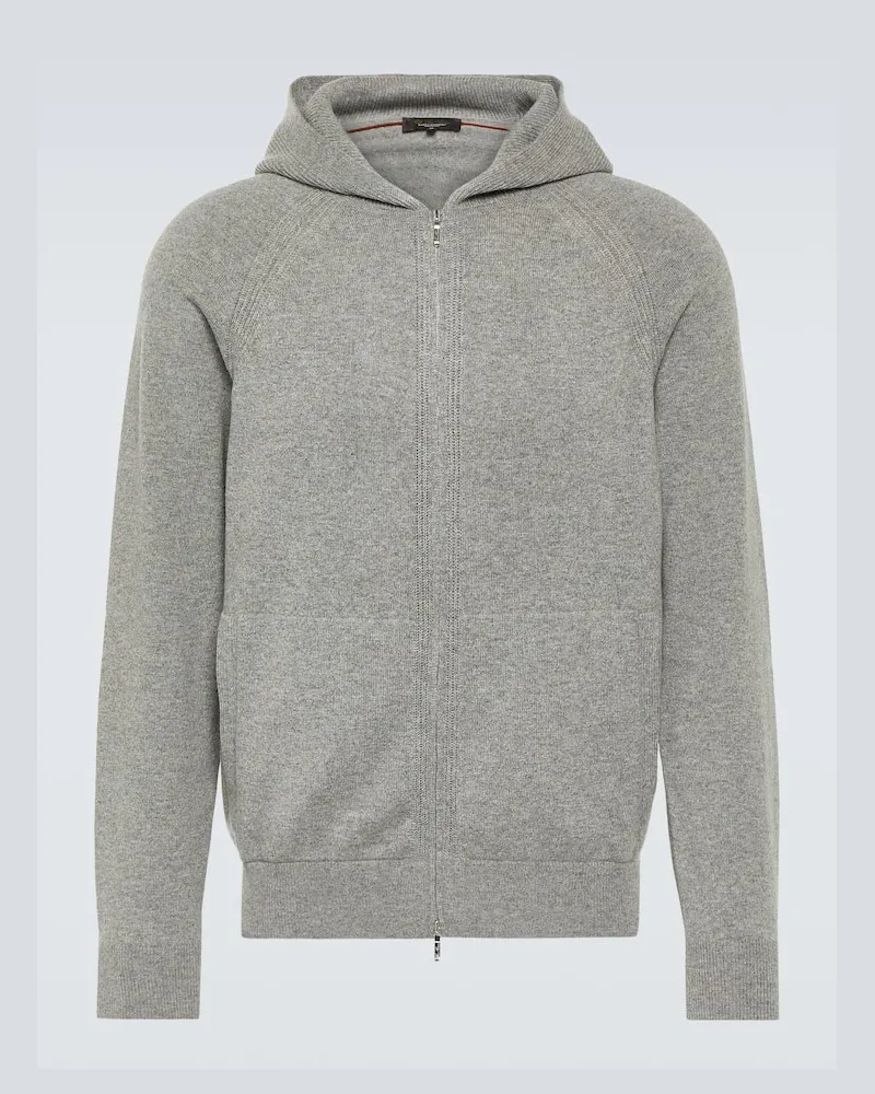 Loro Piana Kapuzenjacke Merano aus Kaschmir Grau