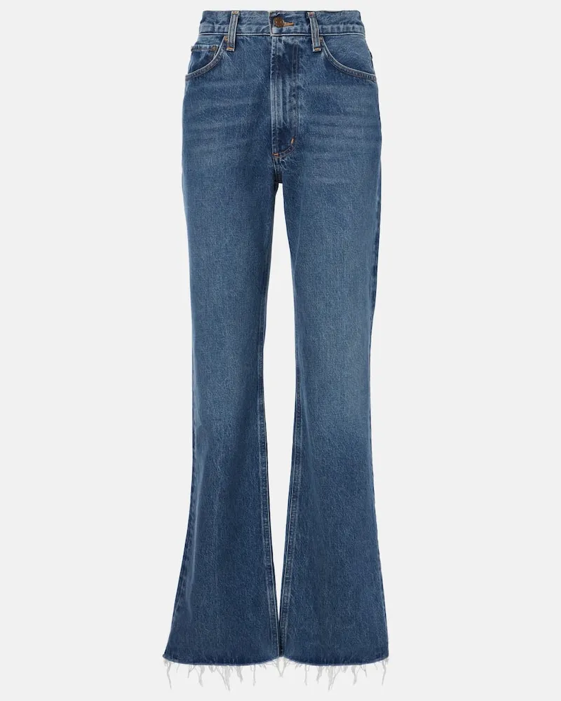 AGOLDE Mid-Rise Straight Jeans Leena Blau