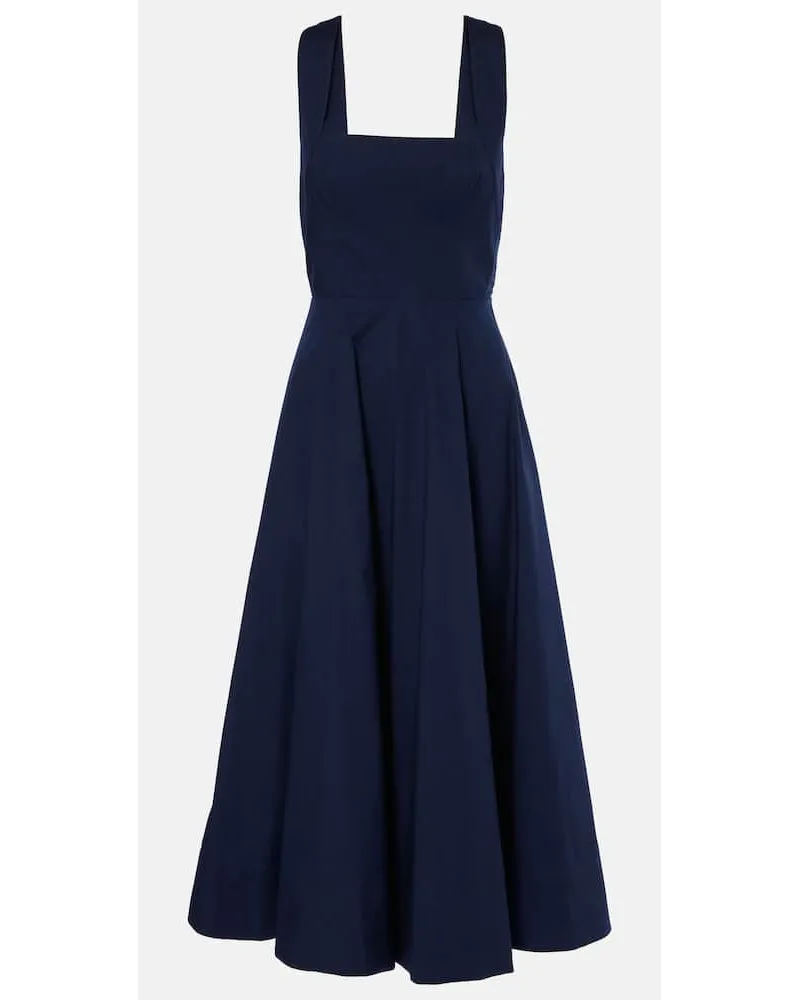 STAUD Midikleid Teresa aus Popeline Blau