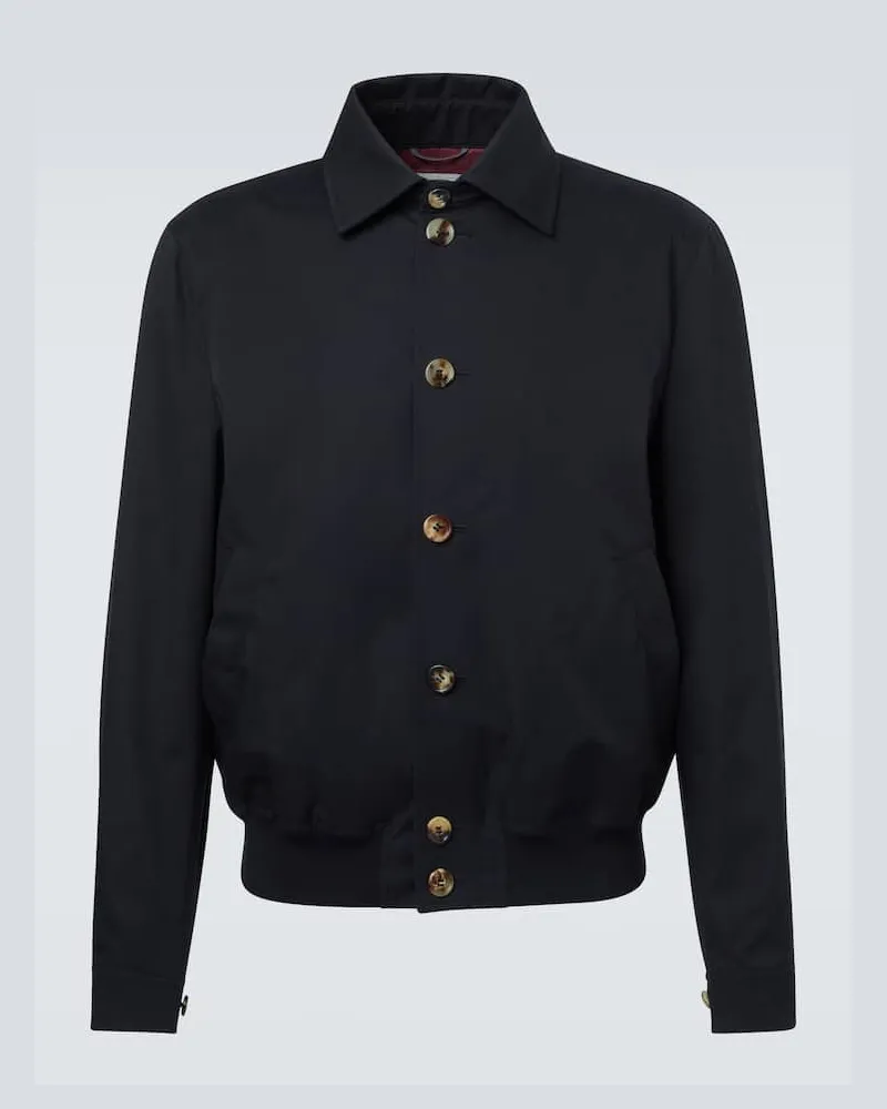 Brunello Cucinelli Blouson aus einem Baumwollgemisch Schwarz