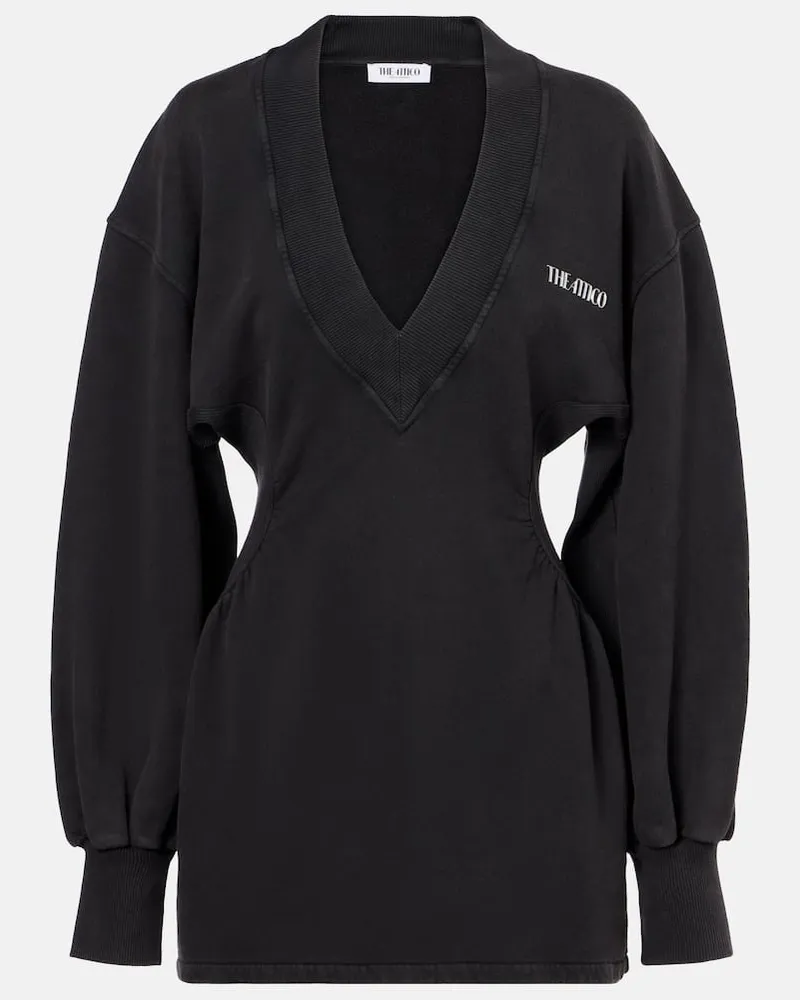 ATTICO Sweatshirt-Kleid aus Baumwolle Schwarz