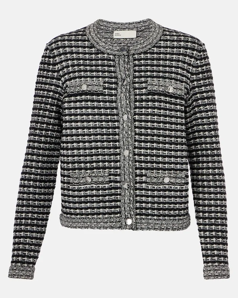 Tory Burch Cardigan aus Jacquard Schwarz
