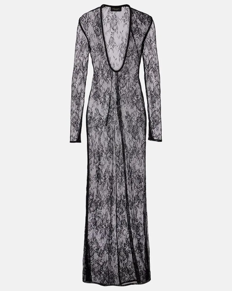 Adriana Degreas Maxikleid aus Spitze Schwarz