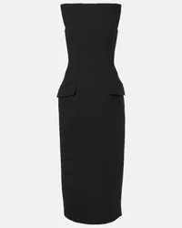 SPORTMAX Bustier-Kleid aus Gabardine Schwarz