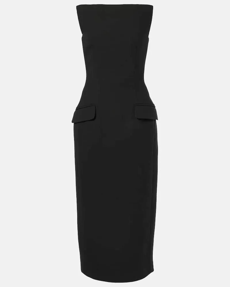 SPORTMAX Bustier-Kleid aus Gabardine Schwarz