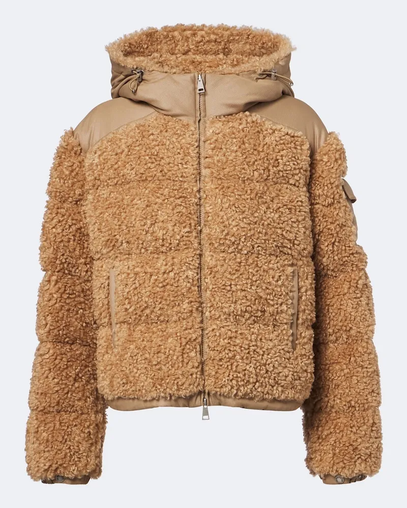 Moncler Daunenjacke Alpestre aus Teddyfleece Braun
