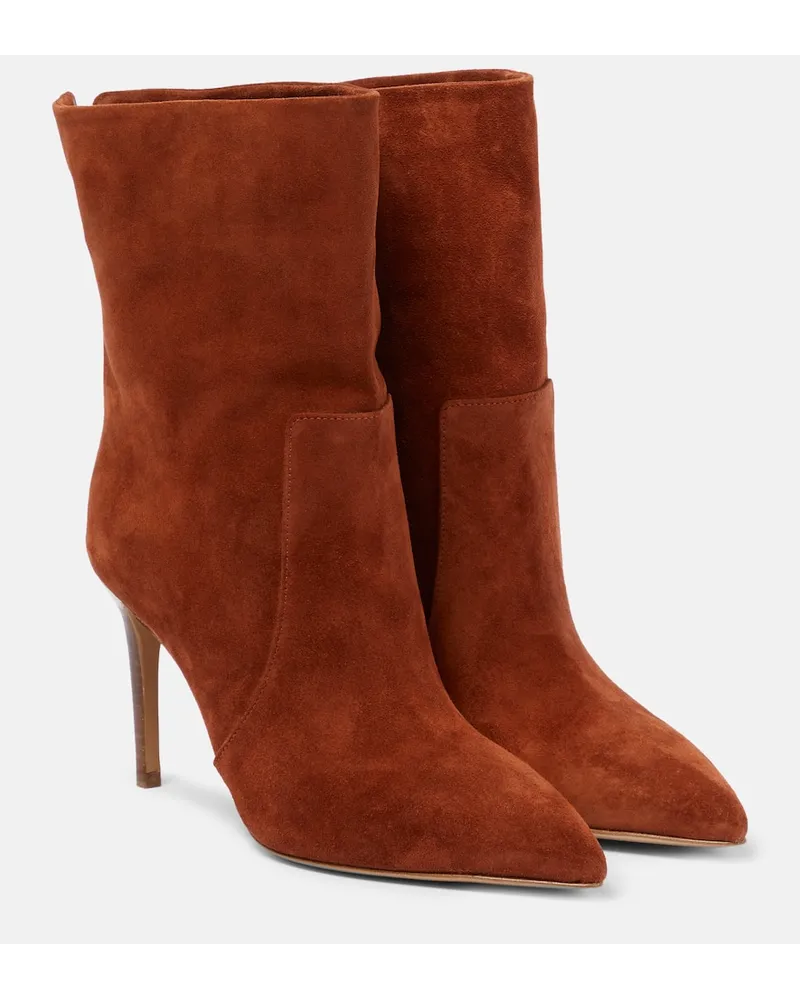 Paris Texas Ankle Boots 85 aus Veloursleder Braun