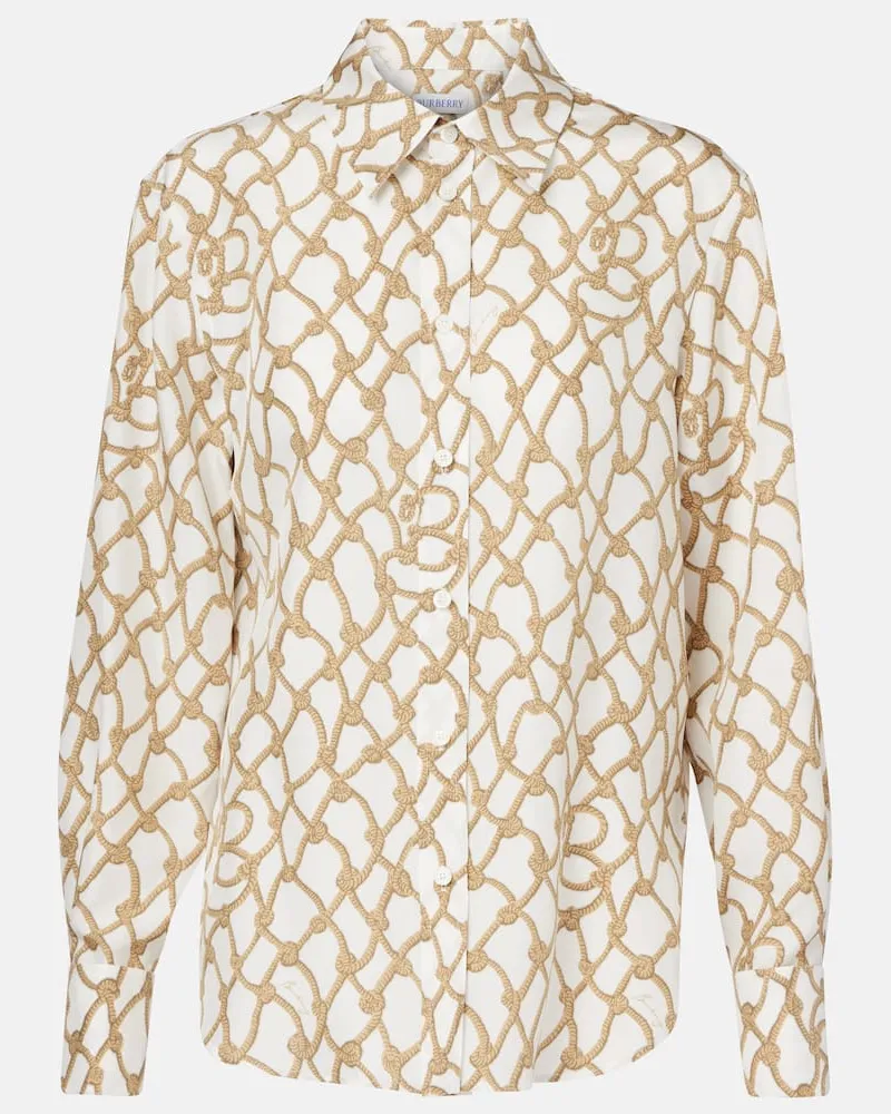 Burberry Bedrucktes Hemd aus Seide Multicolor