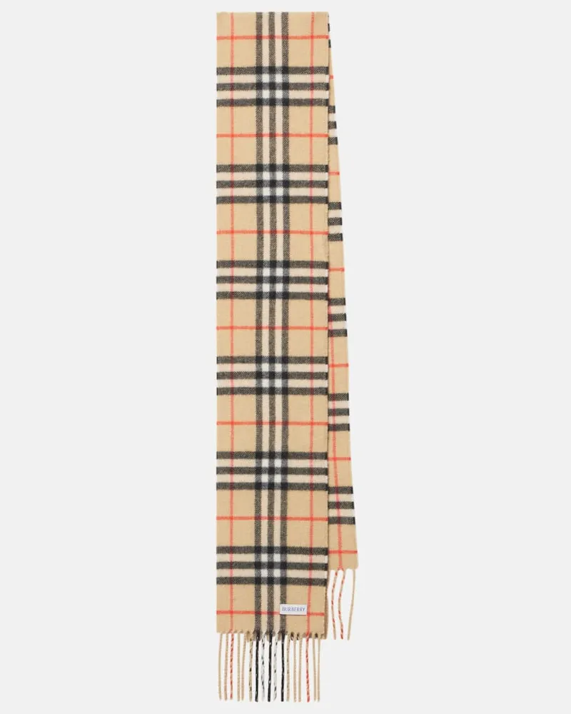 Burberry Schal Burberry Check aus Kaschmir Beige