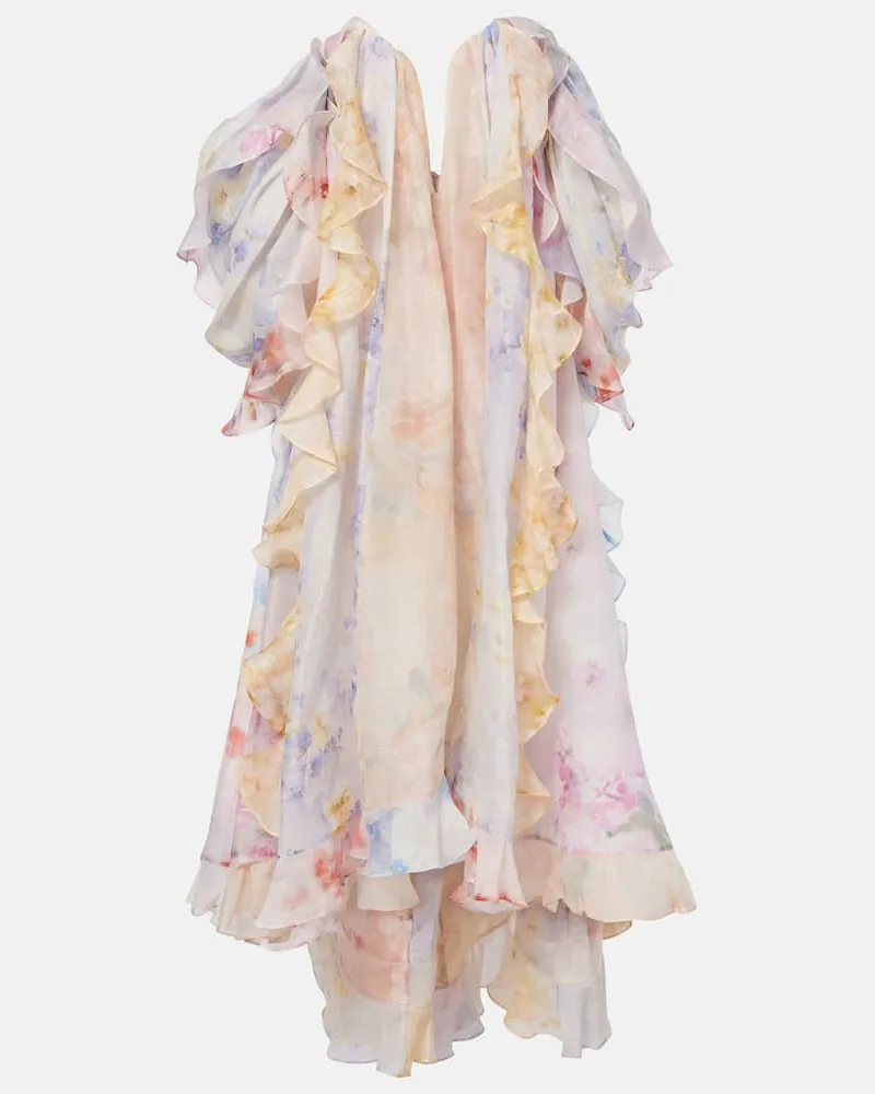 Zimmermann Maxikleid Crush aus Organza Multicolor