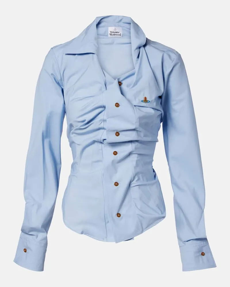 Vivienne Westwood Hemd Orb aus Baumwollpopeline Blau