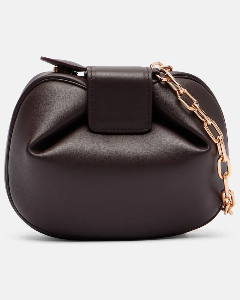 Gabriela Hearst Clutch Soft Demi aus Leder Braun