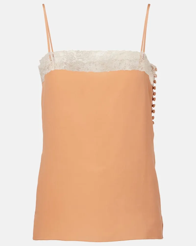 Chloé Chloé Top aus Seide mit Spitze Rosa