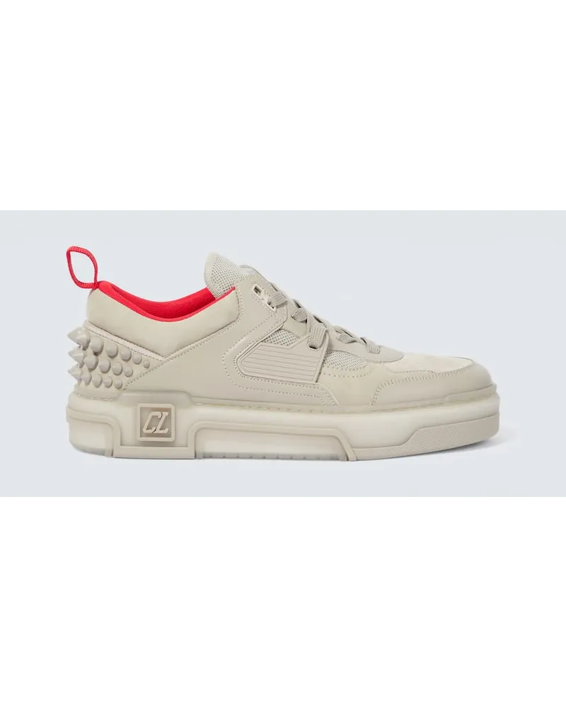 Christian Louboutin Sneakers Astroloubi aus Leder und Veloursleder Weiss