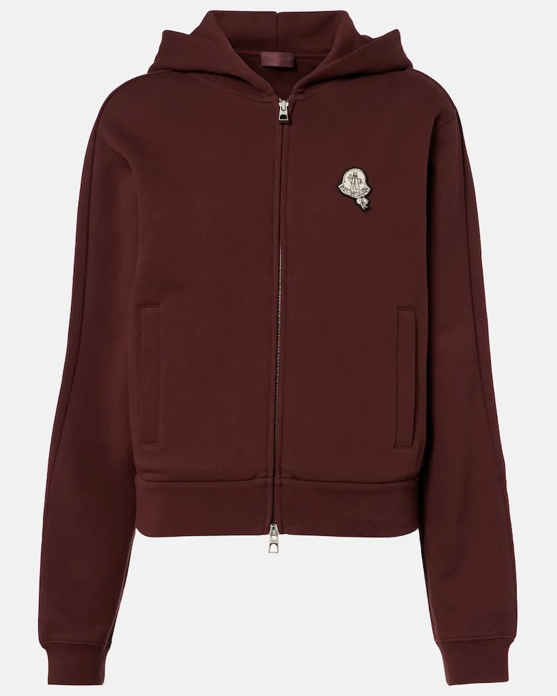 Moncler Kapuzenjacke aus Baumwolle Burgunderrot