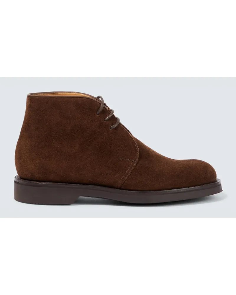 John Lobb Desert Boots Dixter aus Veloursleder Braun