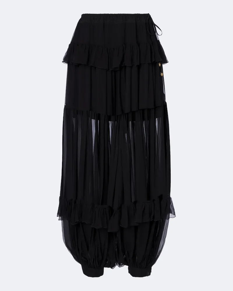 Chloé Chloé Ballonhose aus Seidenchiffon Schwarz