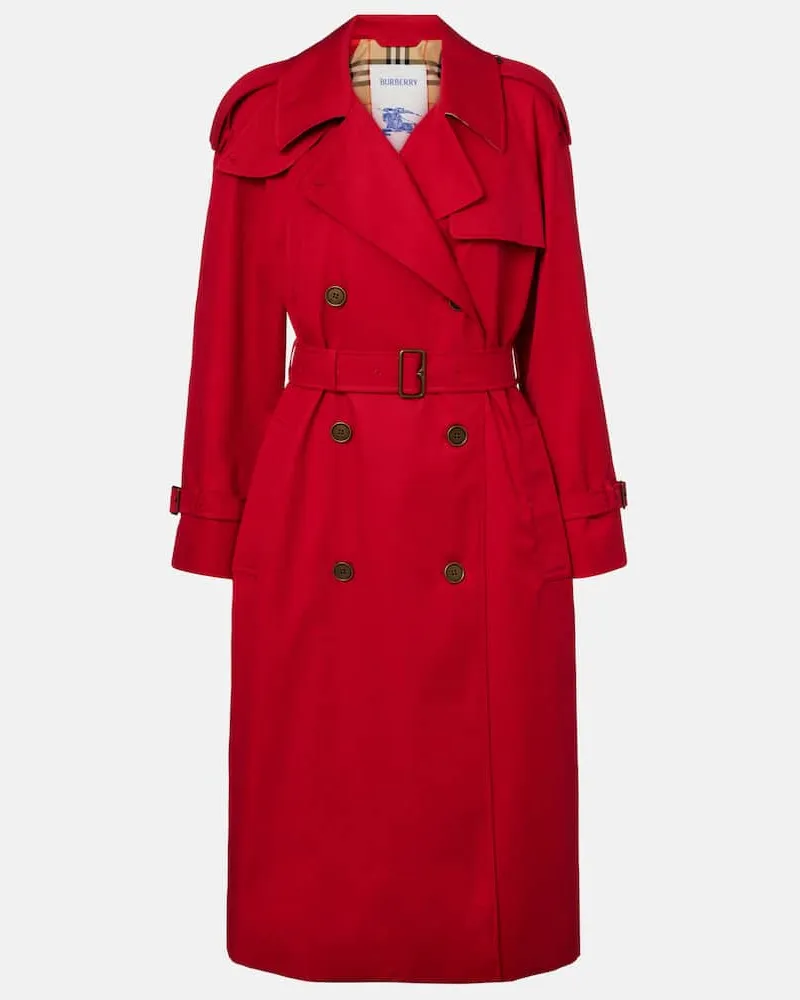 Burberry Trenchcoat Castleford aus Baumwoll-Gabardine Rot