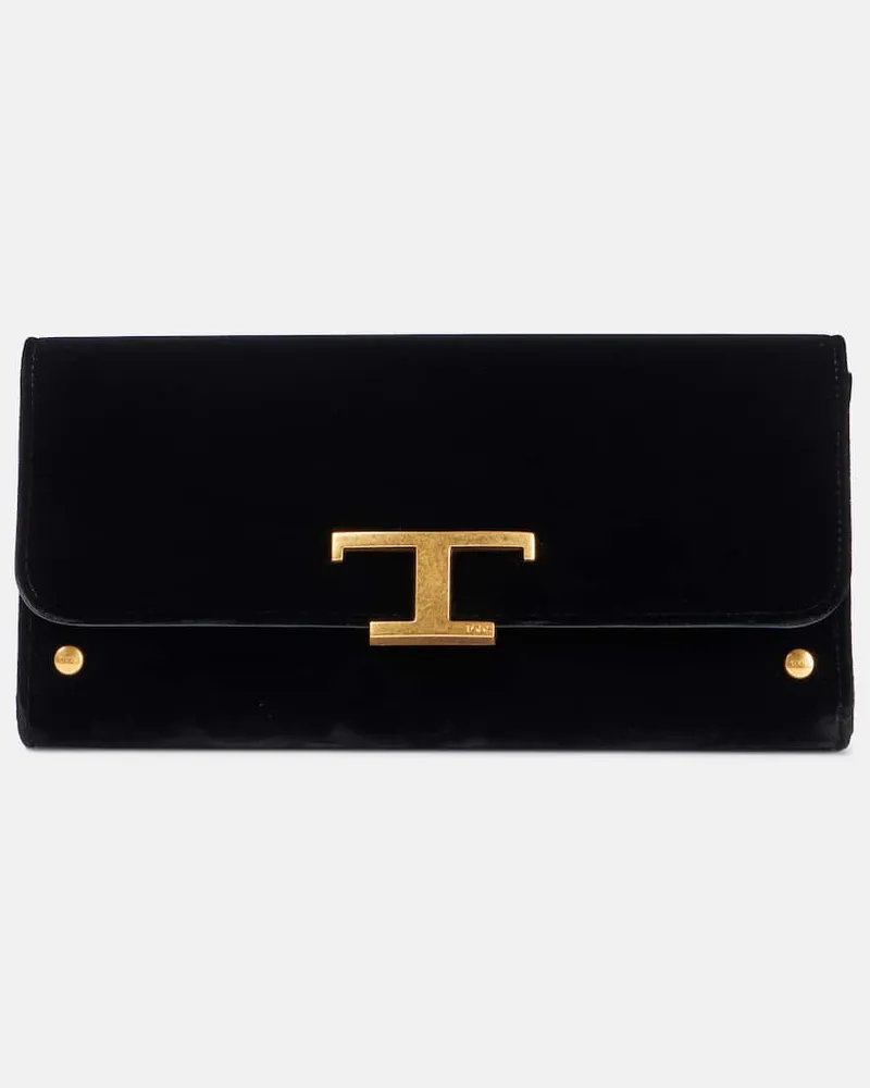 TOD'S Portemonnaie mit Kettenriemen T Timeless Small Schwarz