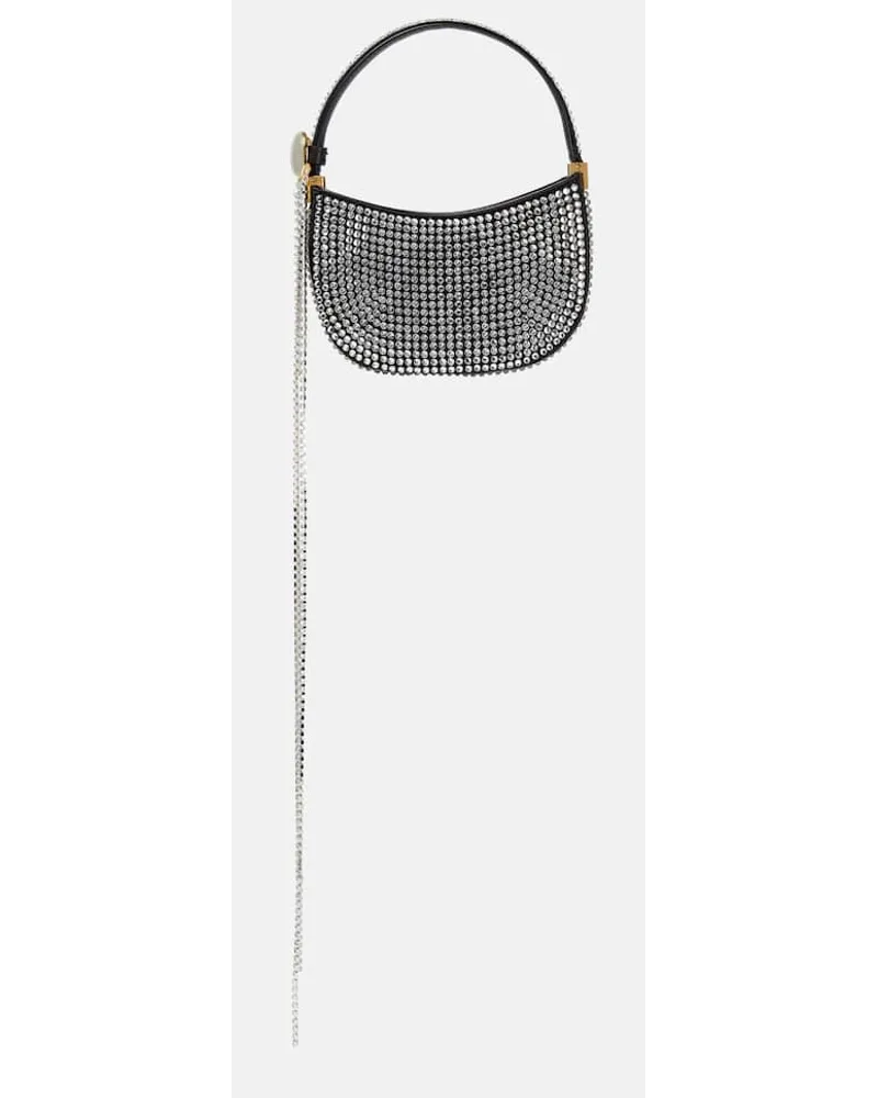 Magda Butrym Verzierte Clutch Vesna Micro aus Satin Silber