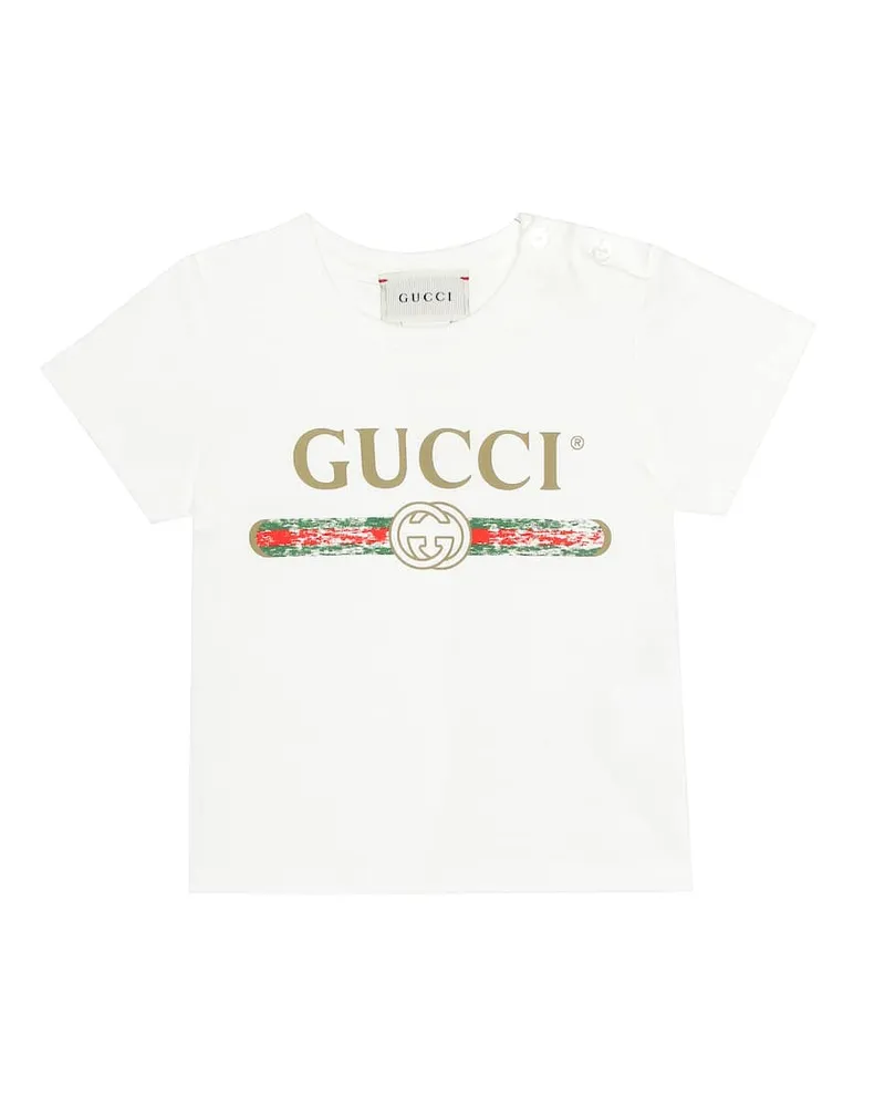 Gucci Baby T-Shirt aus Baumwolle Weiß